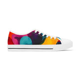 Colorful Abstract Women's Low Top Sneakers — Vibrant Gradient Canvas Shoes