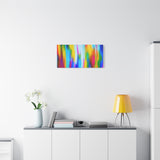 Abstract Rainbow Waves Matte Canvas Print — Vibrant Colorful Wall Art
