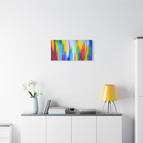 Abstract Rainbow Waves Matte Canvas Print — Vibrant Colorful Wall Art