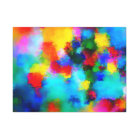 Abstract Rainbow Splash Matte Canvas Print
