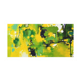 Abstract Green & Yellow Matte Canvas Print – Vibrant Modern Wall Art