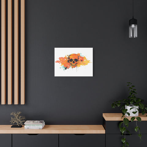Skull Art Canvas Print – Vibrant Paint-Splash Skull Wall Decor