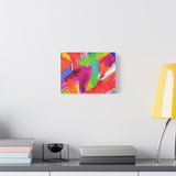 Abstract Rainbow Brushstrokes Matte Canvas Wall Art — Vibrant Stretched 1.25"