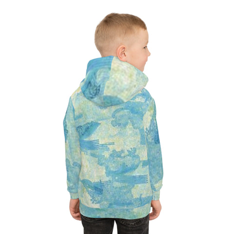 Kids Hoodie - Blue Watercolor Camo All-Over Print