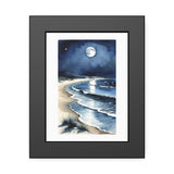 Moonlit Beach Framed Poster — Serene Ocean Wall Art