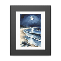 Moonlit Beach Framed Poster — Serene Ocean Wall Art