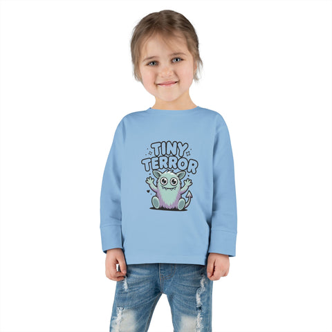Toddler Tee — "Tiny Terror" Cute Monster Long-Sleeve Shirt