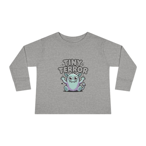 Toddler Tee — "Tiny Terror" Cute Monster Long-Sleeve Shirt