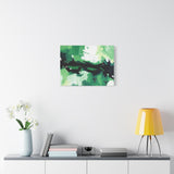 Abstract Green Brushstroke Canvas Print