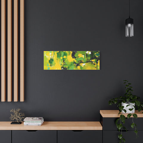 Abstract Green & Yellow Matte Canvas Print – Vibrant Modern Wall Art