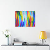 Abstract Rainbow Waves Matte Canvas Print — Vibrant Colorful Wall Art