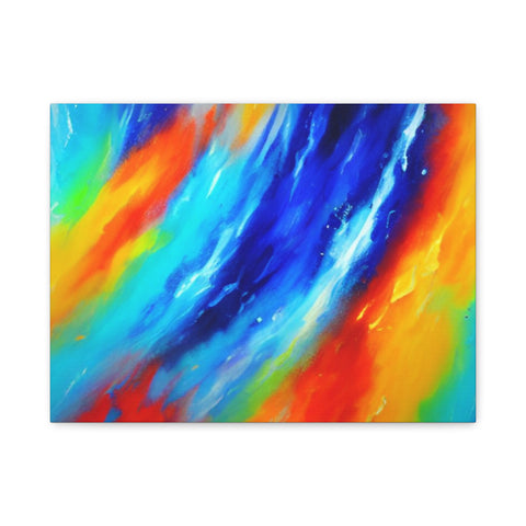 Abstract Rainbow Wave Matte Canvas Print — Vibrant Stretched Wall Art