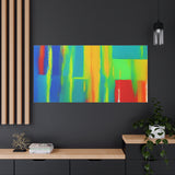 Abstract Rainbow Blocks Matte Canvas Print