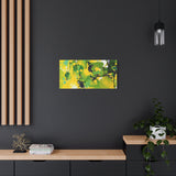 Abstract Green & Yellow Matte Canvas Print – Vibrant Modern Wall Art