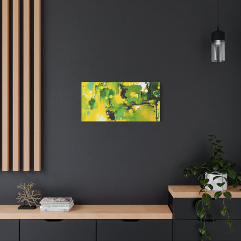 Abstract Green & Yellow Matte Canvas Print – Vibrant Modern Wall Art