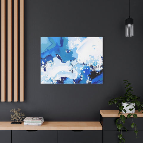 Abstract Blue Galaxy Canvas Print — Matte Stretched Wall Art