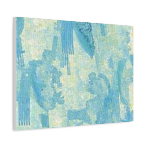 Abstract Aqua Brushstroke Canvas Print — Coastal Blue Wall Art