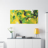 Abstract Green & Yellow Matte Canvas Print – Vibrant Modern Wall Art