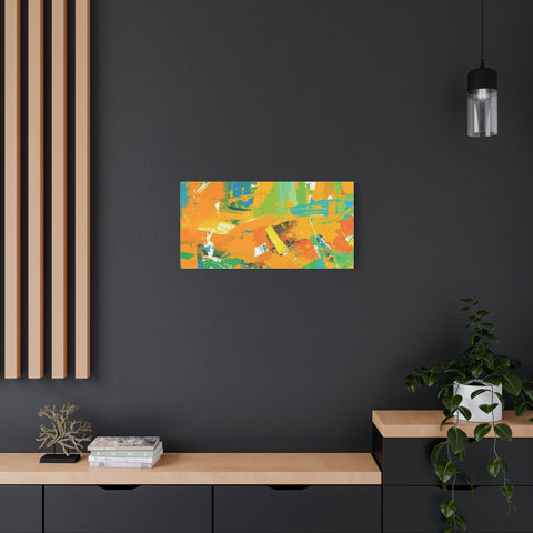 Abstract Orange & Green Canvas Art — Vibrant Modern Wall Decor