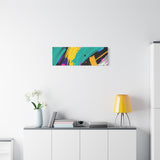 Abstract Neon Brushstroke Canvas Print — Colorful Modern Wall Art