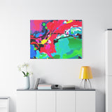 Abstract Neon Splash Matte Canvas Print — Vibrant Colorful Stretched Wall Art