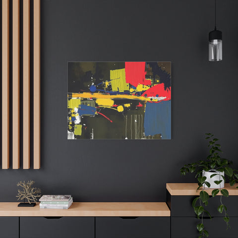 Abstract Color Splash Matte Canvas Print — Modern Stretched Wall Art