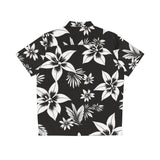 Black & White Tropical Hawaiian Shirt — Men's Floral AOP Button-Up