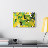 Abstract Green & Yellow Matte Canvas Print – Vibrant Modern Wall Art