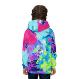 Kids' Neon Splash Hoodie – Colorful Abstract All-Over Print