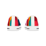 Abstract Rainbow Brushstroke Low Top Sneakers — Colorful Women's Canvas Shoes