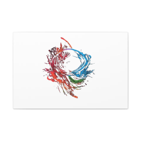 Abstract Color Splash Canvas Print — Modern Watercolor Circle Art on Matte Stretched Canvas