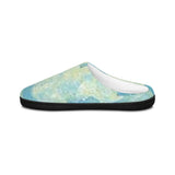 Blue Watercolor Cozy Slippers — Women's Indoor Soft House Shoes