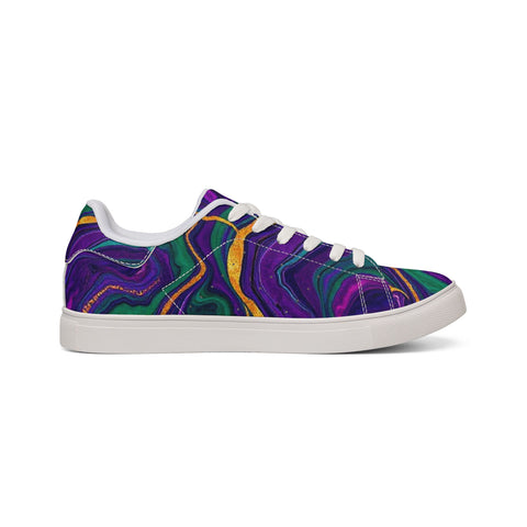 Low-Top Sneakers — Psychedelic Marble Swirl Leather