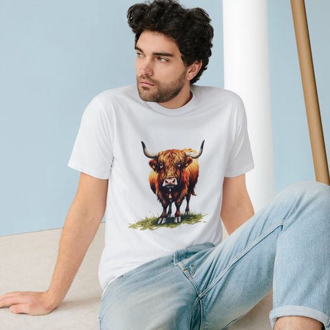 Highland Cow Graphic T-Shirt — Rustic Farm Animal Tee for Nature Lovers