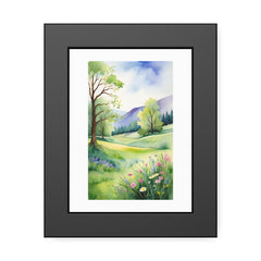 Framed Art Print - Serene Meadow Watercolor Poster