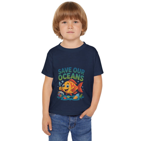 Save Our Oceans Toddler T-Shirt — Cute Fish Environmental Shirt for Kids