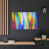 Abstract Rainbow Waves Matte Canvas Print — Vibrant Colorful Wall Art