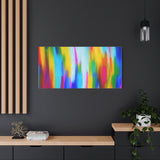 Abstract Rainbow Waves Matte Canvas Print — Vibrant Colorful Wall Art