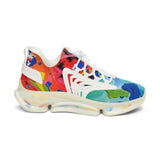 Colorful Abstract Mesh Sneakers — Women's Lightweight Breathable Athletic Shoes