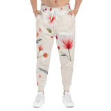 Floral Blush Athletic Joggers — Pink Watercolor Blossom All-Over Print