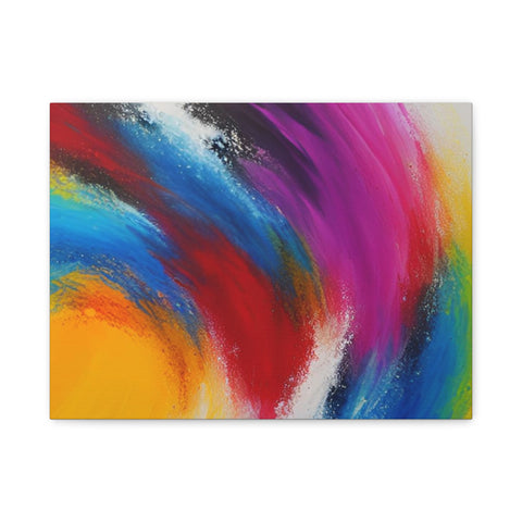 Abstract Rainbow Swirl Matte Canvas Print (Stretched)