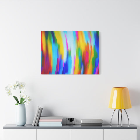Abstract Rainbow Waves Matte Canvas Print — Vibrant Colorful Wall Art