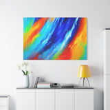Abstract Rainbow Wave Matte Canvas Print — Vibrant Stretched Wall Art