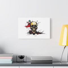 Skull Splash Art Canvas — Grunge Skull Wall Decor, Edgy Gothic Home Accent