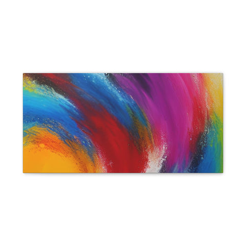 Abstract Rainbow Swirl Matte Canvas Print (Stretched)
