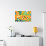 Abstract Orange & Green Canvas Art — Vibrant Modern Wall Decor