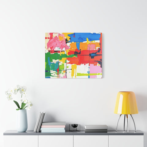 Abstract Color Splash Matte Canvas Print — Vibrant Modern Wall Art