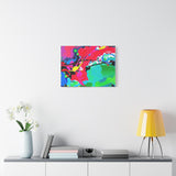 Abstract Neon Splash Matte Canvas Print — Vibrant Colorful Stretched Wall Art