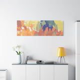 Abstract Colorful Brushstroke Matte Canvas Wall Art – Vibrant Orange & Green Stretched Print