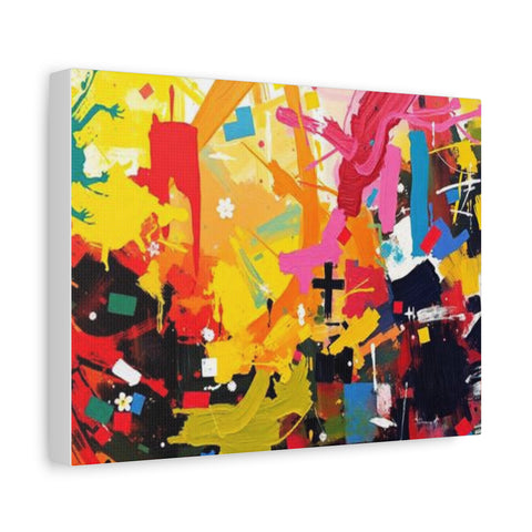 Abstract Color Splash Canvas Print - Vibrant Stretched Matte Wall Art